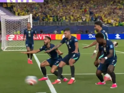 Matheus Cunha aproveita erro e abre placar para o Brasil